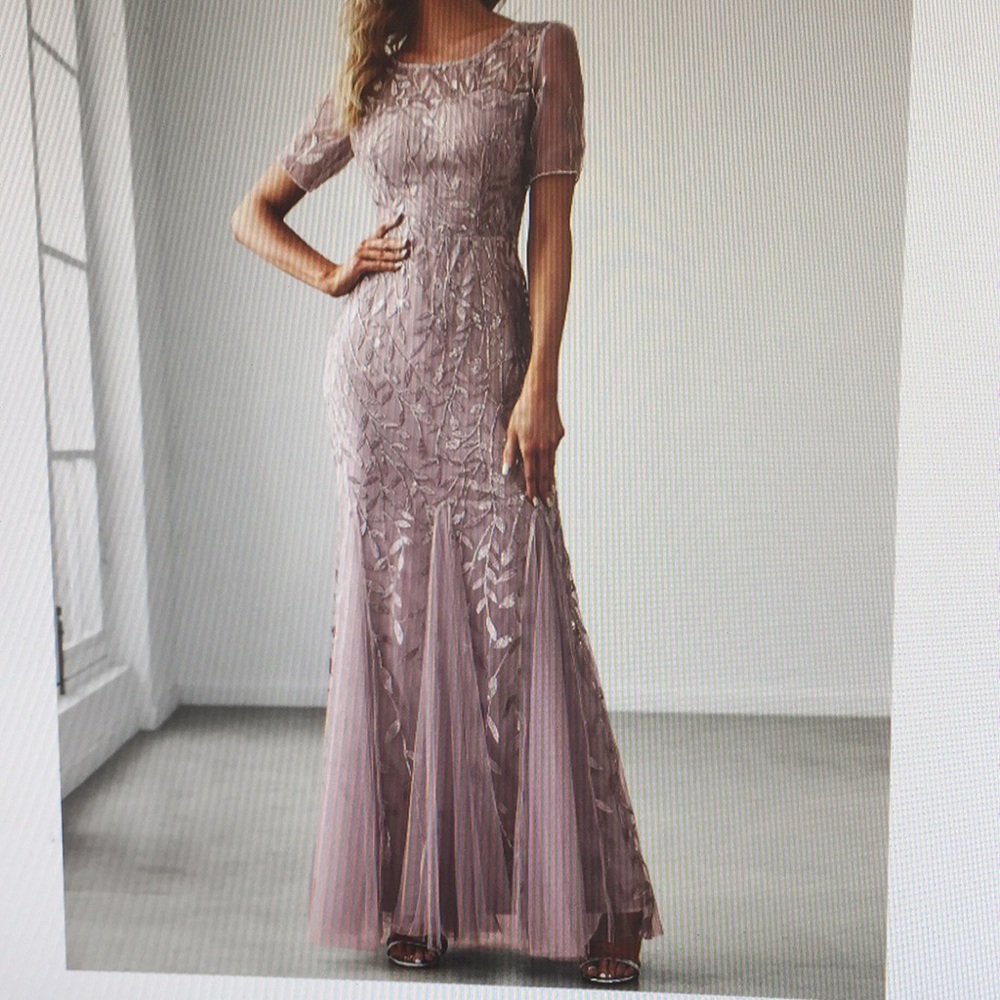 XUCTHHC embroidered/embellished mesh mermaid gown